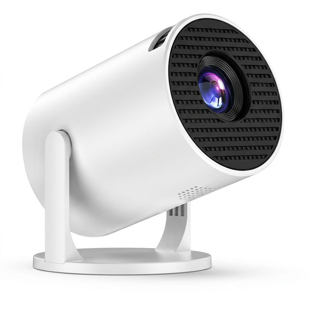 Proyector Cine Portátil mostrando una película en una pared.
