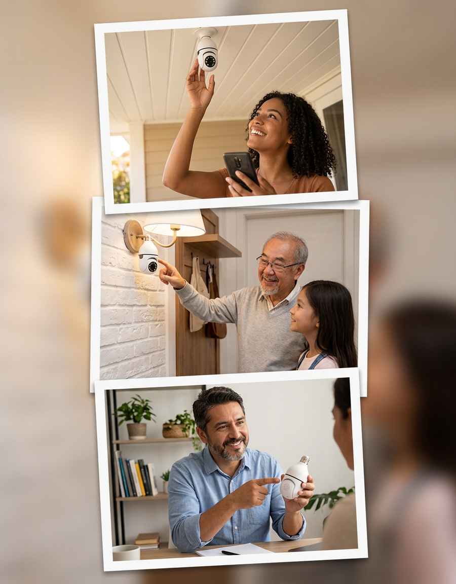 Collage de clientes satisfechos