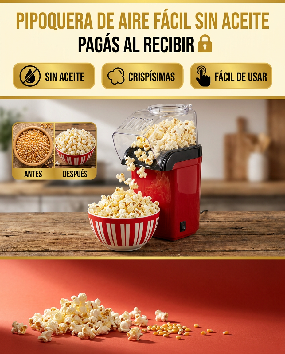 Pipoquera Aire Rápida en una cocina