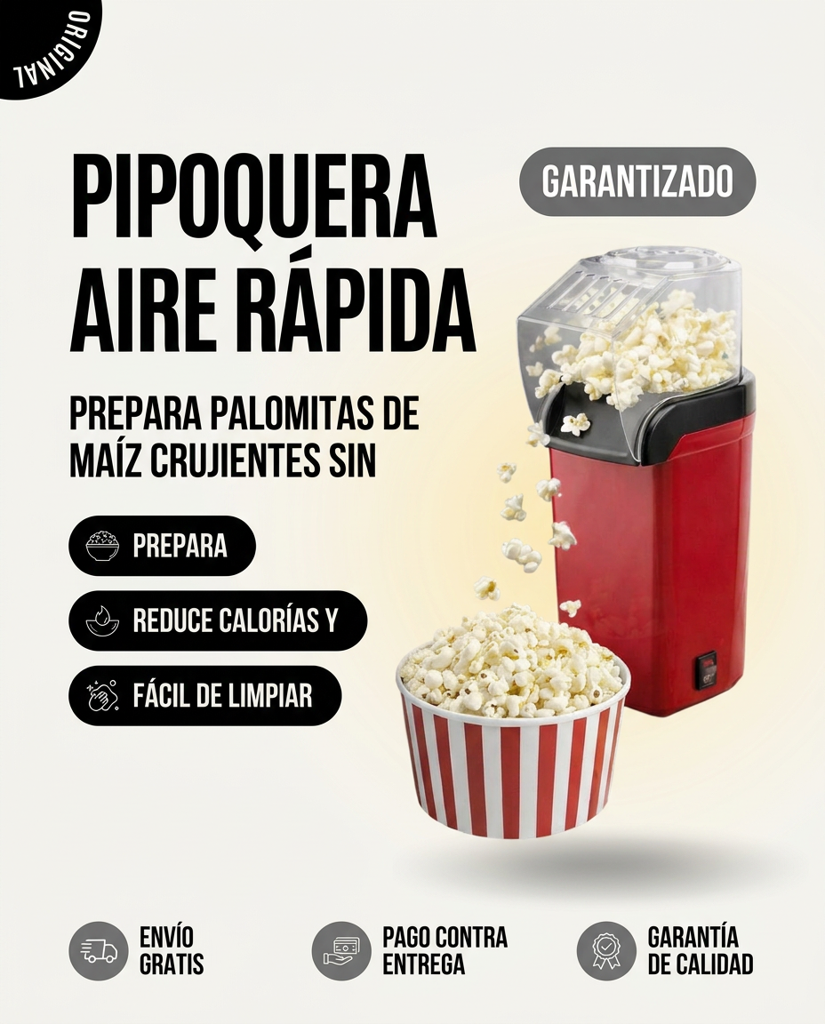 Pipoquera Aire Rápida vista de cerca